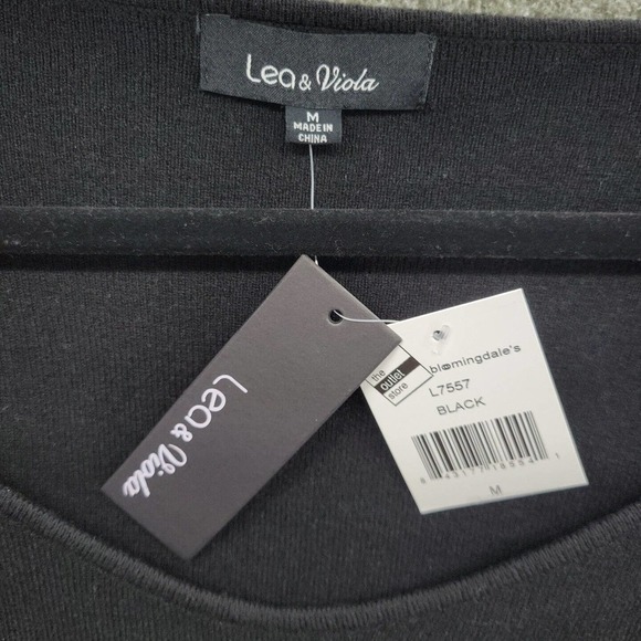 Lea + Viola Women's Medium Ribbed Puff Sleeve Pullover Sweater NWT (MSRP $110) - Picture 9 of 12